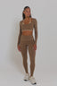 The empower HER Long Sleeve, Layered Bra, Top, Brown, SHE & HERS, sport top