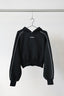 The empower HER Oversized Cropped Hoodie - Zwart